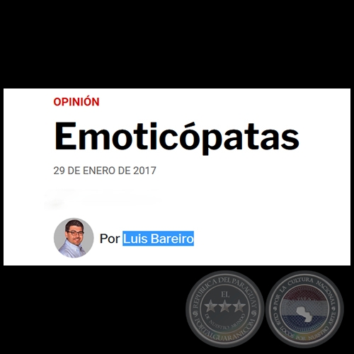 EMOTICÓPATAS - Por LUIS BAREIRO - Domingo, 29 de Enero de 2017